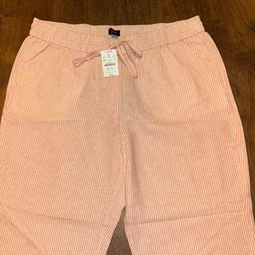 *NWT* J.CREW Seersucker Wide-Leg Pants - 14